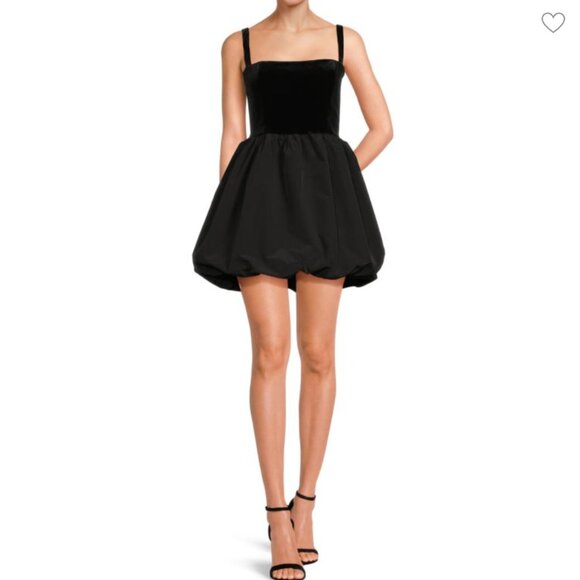 Amanda Uprichard Dresses & Skirts - AMANDA UPRICHARD Christine Velvet & Puff Skirt Mini Dress, Black, NWT